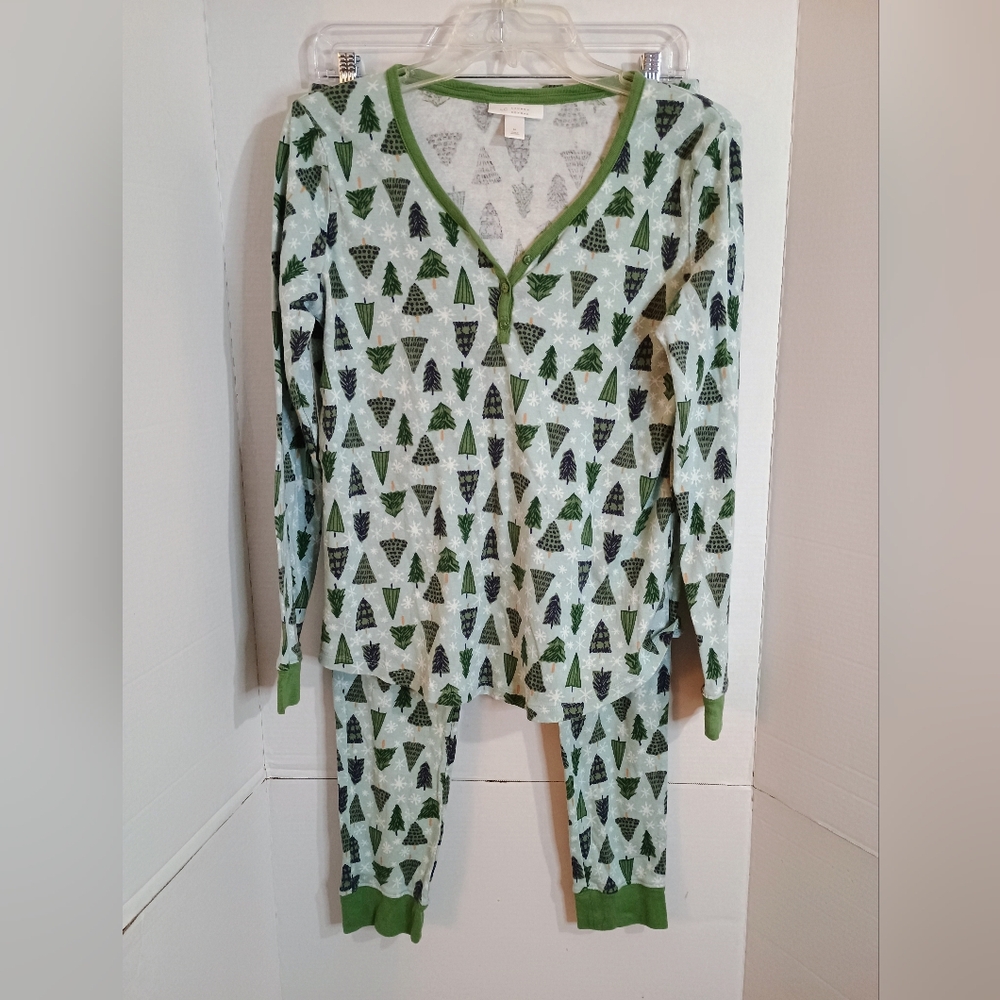 LC Lauren Conrad Green Tree Print Pajama Set